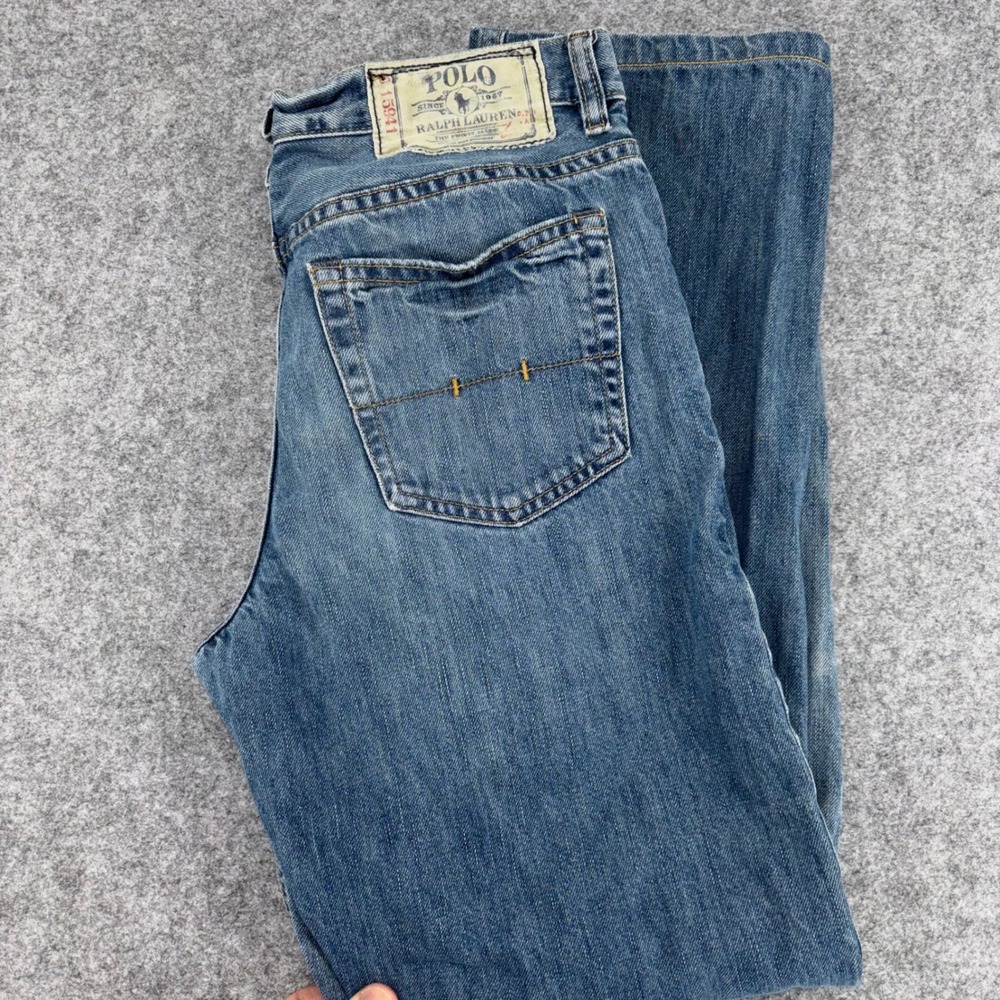 Polo Ralph Lauren 381 Slim Straight Jean Boys Sz 20 31x30 Blue Denim 100% Cotton